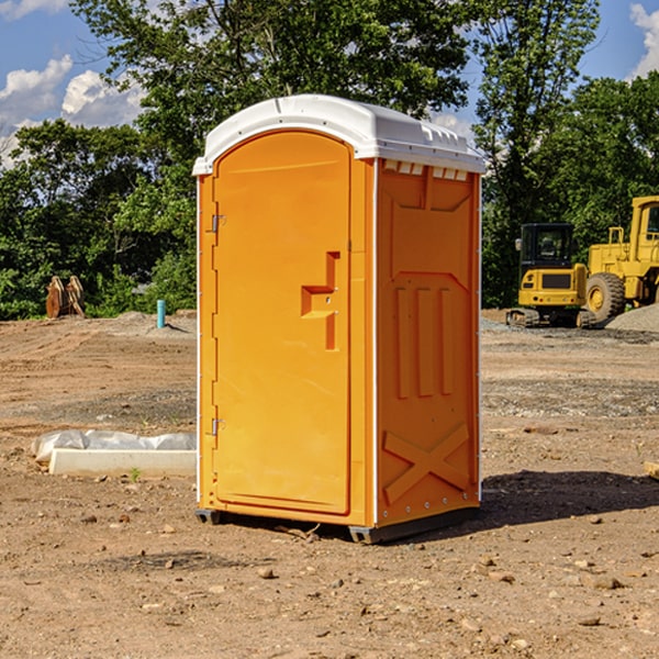 how often are the portable restrooms cleaned and serviced during a rental period in Fillmore MO